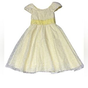 Jona Michelle Yellow and White Kids Formal Dress